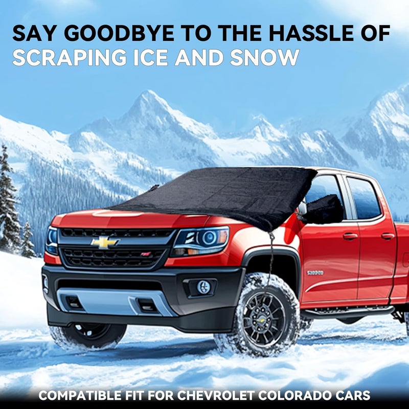 SLOGENTO Windshield Cover for Ice and Snow for Chevrolet Chevy Colorado 2023-2025 2026, Oxford Fabric Windshield Frost Cover for Trucks,for Chevy Colorado All Weather Front Window Heat Protector - Image 3